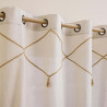 Rideau Lacia 140x240cm - Beige uni, jute et pompons Rideau Lacia 140x240cm - Beige uni, jute et pompons