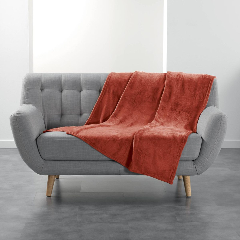 PLAID FLANOU TERRACOTTA 125x150CM FLANEL