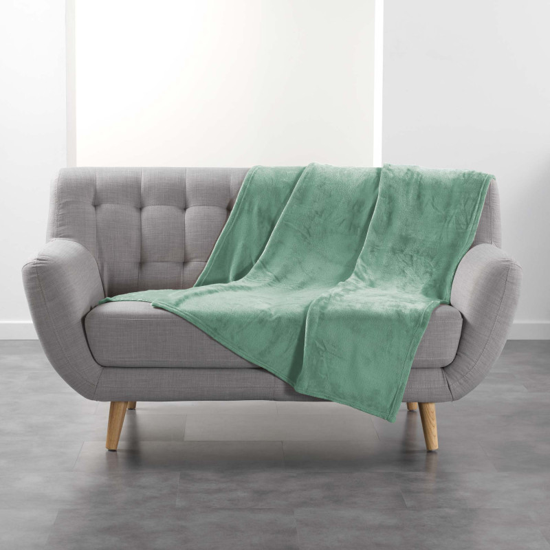 PLAID FLANOU SAUGE 125x150CM FLANELLE UN