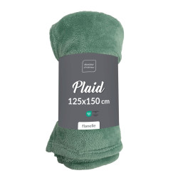 PLAID FLANOU SAUGE 125x150CM FLANELLE UN