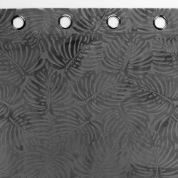Rideau Occultant Analia Anthracite 140x240cm - Velours Relief Tropical