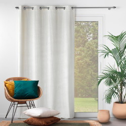 Rideau Occultant Analia Naturel 140x240cm - Velours Relief Uni