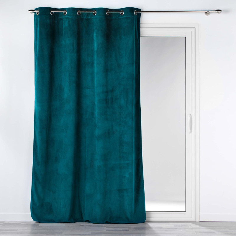 RIDEAU CASUAL PETROLE 140x260CM VELOURS