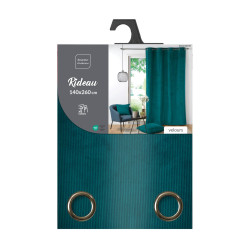 RIDEAU CASUAL PETROLE 140x260CM VELOURS