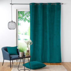 RIDEAU CASUAL PETROLE 140x260CM VELOURS
