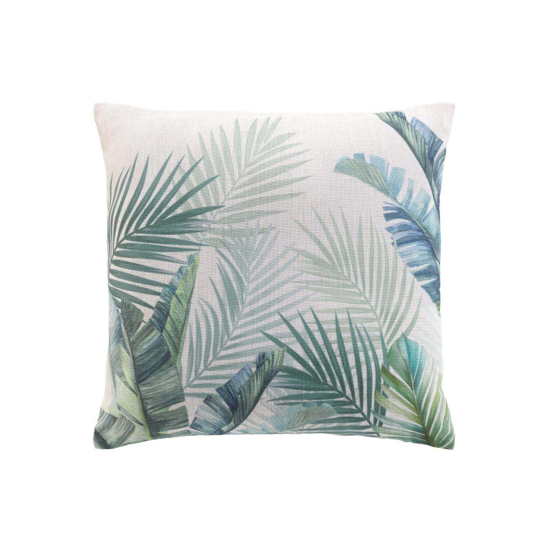Coussin Native 45x45cm - Écru imprimé tropical vert Coussin Native 45x45cm - Écru imprimé tropical vert