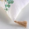 Coussin Dilaris 40x40cm - Écru motif floral coloré et pompons Coussin Dilaris 40x40cm - Écru motif floral coloré et pompons