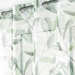 Voile Éléonore 140x240cm Sable Imprimé Tropical Vert