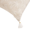 Coussin Saharis 45x45cm - Beige Imprimé Palmiers et Pompons Coussin Saharis 45x45cm - Beige Imprimé Palmiers et Pompons