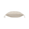 Coussin Saharis 45x45cm - Beige Imprimé Palmiers et Pompons Coussin Saharis 45x45cm - Beige Imprimé Palmiers et Pompons