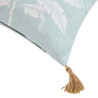 Coussin Hera 40x40cm - Menthe Imprimé Végétal et Pompons Coussin Hera 40x40cm - Menthe Imprimé Végétal et Pompons