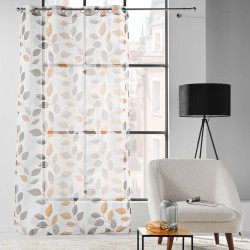VOILE VAHINE 140x240CM SABLE feuilles gr