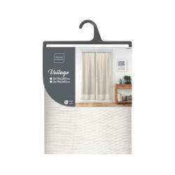Paire de Voilages Droits Carlin Lin 2x70x200cm - Voile Tissé Naturel