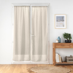 Paire de Voilages Droits Carlin Lin 2x70x200cm - Voile Tissé Naturel