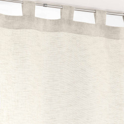 Paire de Voilages Droits Carlin Lin 2x60x160cm - Voile Tissé Naturel