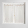 Paire de Voilages Œillets Bois Minalisa Lin 2x60x120cm - Voile Tissé Naturel