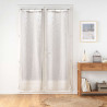 Paire de Voilages Œillets Bois Minalisa Lin 2x70x200cm - Voile Tissé Naturel
