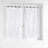 Paire de Voilages Droits Maille Fanny 2x60x160cm - Blanc Motif Fleur