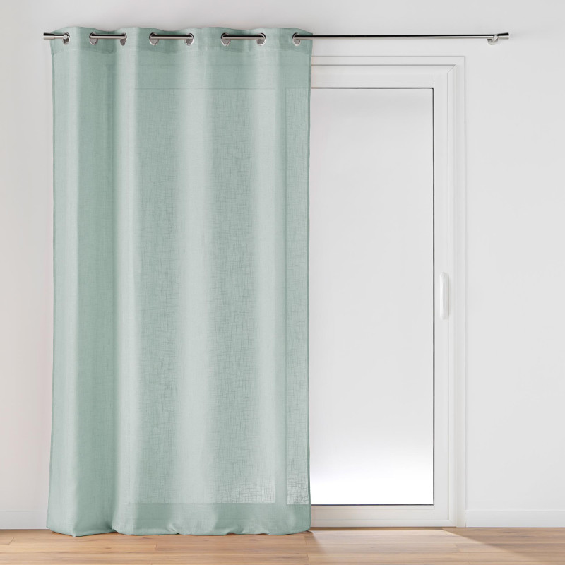 VOILE CLORIS BLEU 140x240CM EFFET LIN TI