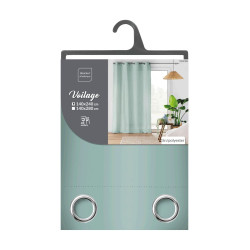 VOILE CLORIS BLEU 140x240CM EFFET LIN TI