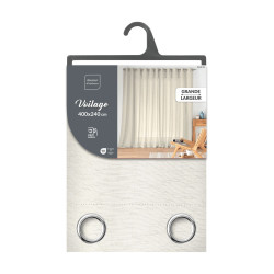 Voile Carlin Lin 400x240cm - Beige Voile Tissé Lumineux