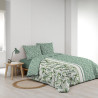 Parure de Lit Éléonore 240x220cm - Coton Vert Imprimé Végétal 42 fils Parure de Lit Éléonore 240x220cm - Coton Vert Imprimé Végétal 42 fils