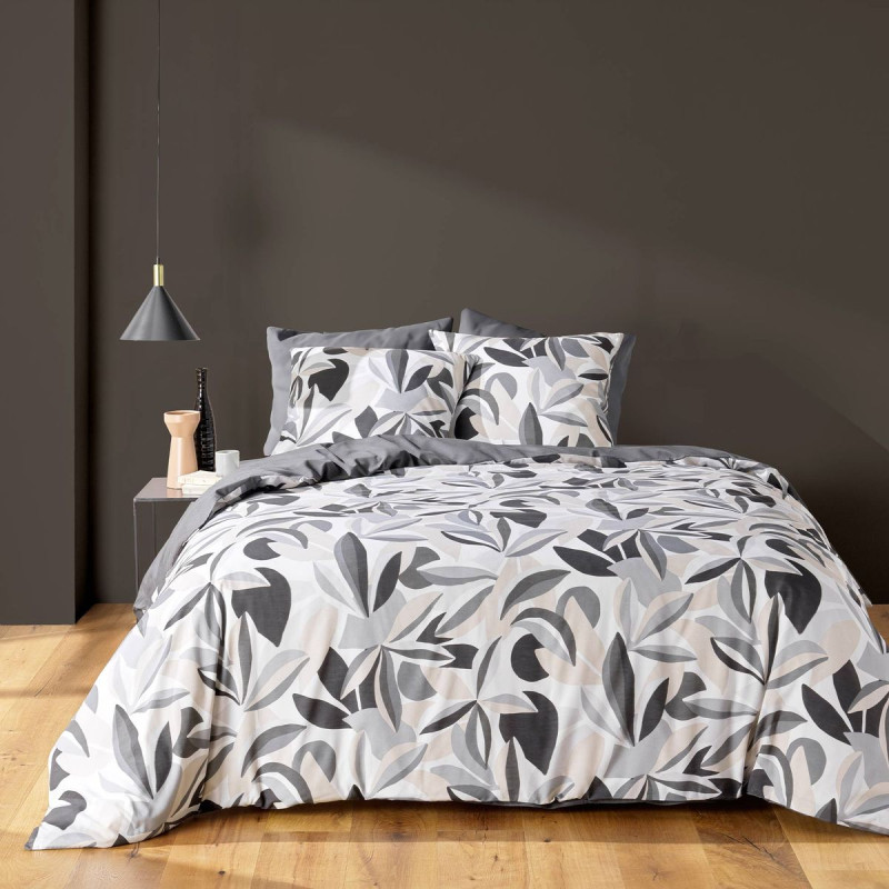 Parure de Lit Lavinia Gris 240x220cm 52 fils Parure de Lit Lavinia Gris 240x220cm 52 fils