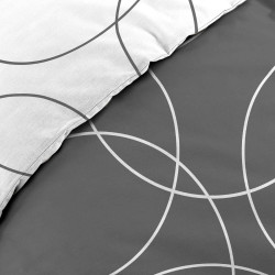 Parure de Lit Elton 140x200cm Microfibre - Réversible Gris / Blanc