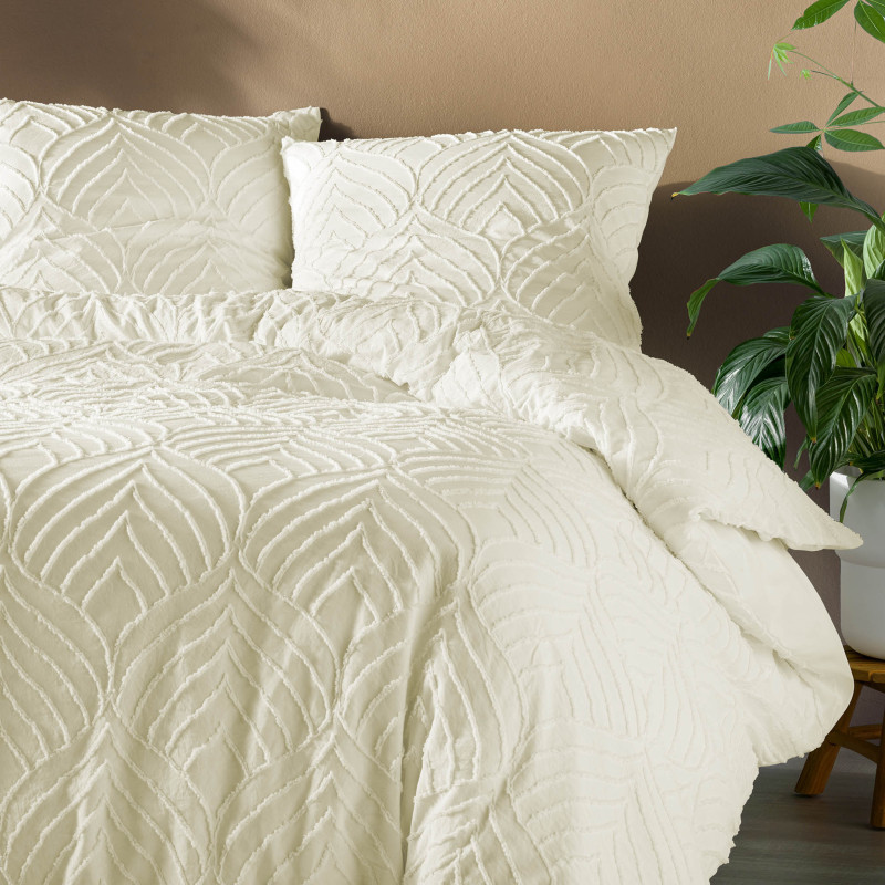 PARURE HELTIE IVOIRE240x220CM TUFTEE