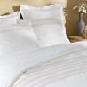 Parure de Lit Opéra Blanc 260x240cm Fils Teints Brodés 68 Fils Parure de Lit Opéra Blanc 260x240cm Fils Teints Brodés 68 Fils