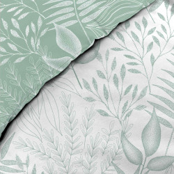 Parure de Lit Cassia Sauge 240x220cm Coton Imprimé 57 fils