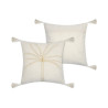 Coussin Casablanca écru 40x40cm coton avec pompons