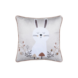 Coussin Gabin Blanc 40x40cm Polyester - Motif Lapin
