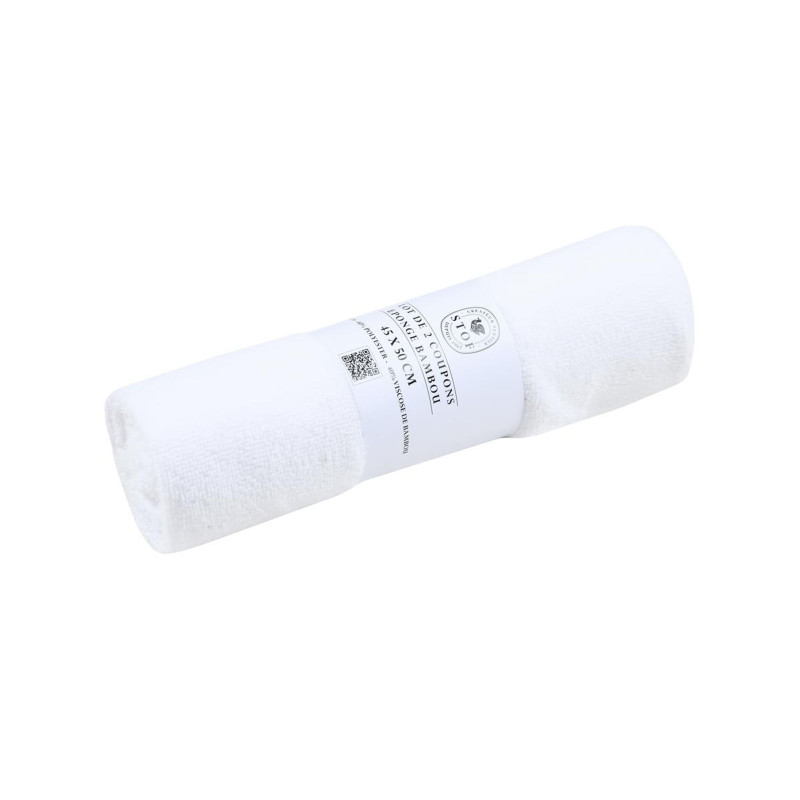 LOT 2 COUPONS TIBAMBOO BLANC 45X50CM EP