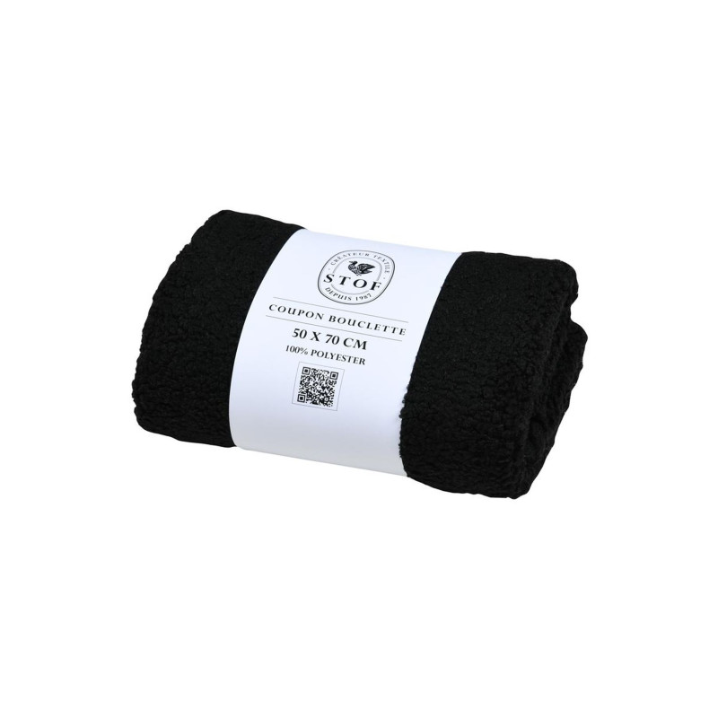 Coupon Paddington Noir 50x70cm Bouclette - 100% Polyester Coupon Paddington Noir 50x70cm Bouclette - 100% Polyester