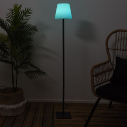 Lampadaire Outdoor Solaire LED 120cm Blanc - 7 Couleurs + Mode Changeant