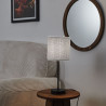 Lampe Métal Abat-Jour Bouclette Naturel & Noir 38cm Lampe Métal Abat-Jour Bouclette Naturel & Noir 38cm