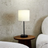 Lampe Métal Abat-Jour Bouclette Naturel & Noir 38cm Lampe Métal Abat-Jour Bouclette Naturel & Noir 38cm