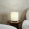 Lampe de Table Cylindrique Abat-Jour Bouclette Naturel & Noir 20cm Lampe de Table Cylindrique Abat-Jour Bouclette Naturel & Noir 20cm