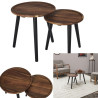 Lot de 2 Tables Basses Gigognes Rondes Acacia Lot de 2 Tables Basses Gigognes Rondes Acacia