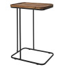 Bout de Canapé Acacia - Table Basse d'Angle Bois Naturel & Métal Noir 55cm