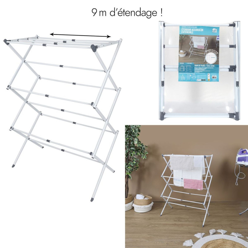 Étendoir à Linge Accordéon 9m Étendoir à Linge Accordéon 9m