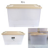 Boîte de Rangement Plastique 95L avec Roulettes et Poignées Boîte de Rangement Plastique 95L avec Roulettes et Poignées