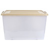 Boîte de Rangement Plastique 95L avec Roulettes et Poignées Boîte de Rangement Plastique 95L avec Roulettes et Poignées