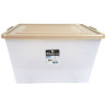 Boîte de Rangement Plastique 95L avec Roulettes et Poignées