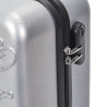 Valise Cabine Embossée Gris Bleu 29L - Coque Rigide ABS, Verrouillage Intégré