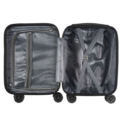 Valise Cabine Embossée Gris Bleu 29L - Coque Rigide ABS, Verrouillage Intégré