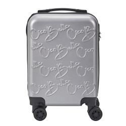 Valise Cabine Embossée Gris Bleu 29L - Coque Rigide ABS, Verrouillage Intégré