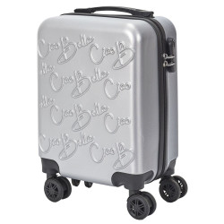 VALISE CABINE EMBOSSEES GRIS BLEU 29L