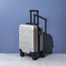 VALISE CABINE EMBOSSEES GRIS BLEU 29L